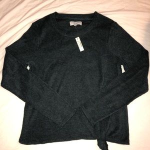 Texture & Thread Jacquard Knot-Front Top